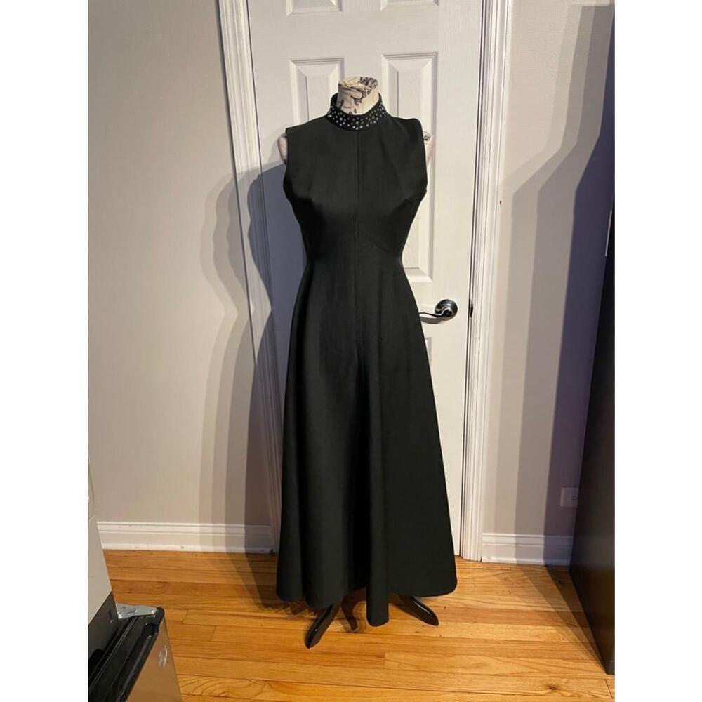Vintage Embellish mock Formal Evening Gown Wedding Bead goth A-line Dress 12